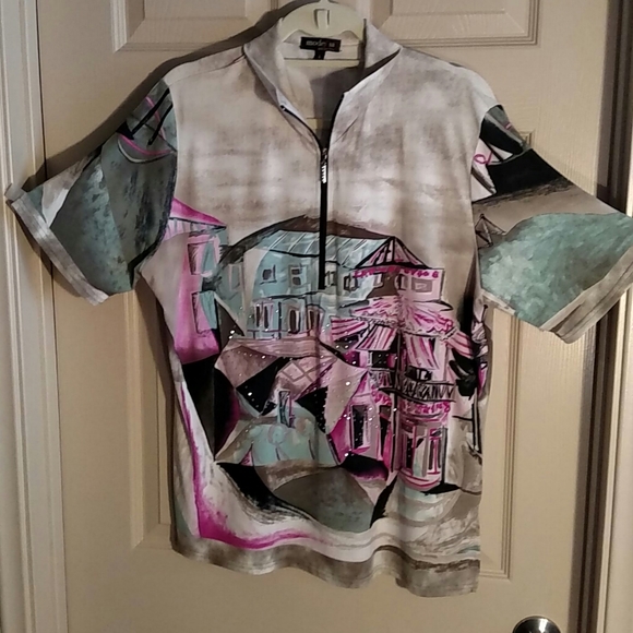 ModeLia Women's Embellished short sleeve L Blouse - Picture 1 of 5